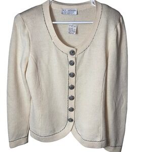 St. John Vintage Cream Cardigan Sweater